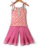 Teentaare Cotton Woven Sleeveless Floral Printed Kurta & Sharara Set - Pink