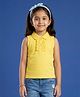 Kaboosh Cotton Knit Sleeveless Frill Detailed Polo Tee - Yellow
