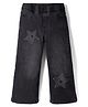 Pine Kids Denim Woven Full Length Jeans with Star Sequins in Black for 6-7 Years