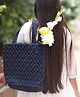 Sarmaya Navy Blue Macrame Tote Bag