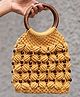 Sarmaya Musturd Yellow Ring Handmade Macrame Bag
