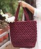 Sarmaya Maroon Macrame Tote Bag