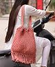 Sarmaya Peach Hobo Handmade Bag