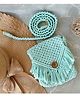 Sarmaya Turqoise Macrame Sling Bag