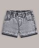 Cherry Crumble By Nitt Hyman Cotton Knit Washed Shorts - Grey