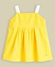 Cherry Crumble By Nitt Hyman Cotton Woven Sleeveless Dots Printed Top - Mustard