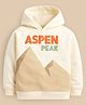 Cherry Crumble By Nitt Hyman Cotton Knit Full Sleeves Mountain Printed Hooded Sweatshirt - Cream
