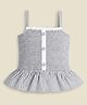 Cherry Crumble By Nitt Hyman Cotton Woven Sleeveless Striped & Frill Detailed Top - Offwhite