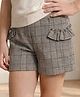 Cherry Crumble By Nitt Hyman Cotton Woven Checked Shorts - Grey