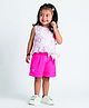 Rose Couture Cotton Blend  Sleeveless Floral Printed & Applique Detailed Top & Shorts Set - Pink