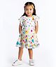 ROSE COUTURE Cotton Blend Knit Frill Sleeves Floral Printed & Applique Detailed Top & Skirt Set - Multi Colour