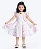 Rose Couture Cotton Woven Cap Sleeves Abstract Printed Dress With Jacket - Neon & White
