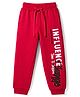 Pine Kids Knit Full Length Text Printed Lounge Pant - Red