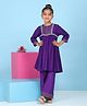 BIBA Woven Three Fourth Sleeves Lace Embellished Kurti &  Pants Set - Purple