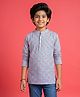 Kiddopanti Rayon Woven Full Sleeves Geometric Printed Kurta - Off White