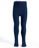 Pine Kids Cotton Knit Solid Color Footed Tights - Navy Blue