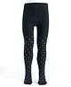 Pine Kids Cotton Knit Polka Dot Design Footed Tights - Black
