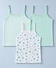 Honeyhap Premium Cotton Knit Sleeveless Striped Slips With Butterfly Print & Bio Finish - Bay & Bright White