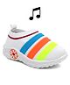 Lil Lollipop Casual Striped Musical Shoes - White