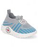 Lil Lollipop Slip On Striped Musical Shoes With Applique - Grey