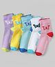 Pine Kids Knit Ankle Length Butterfly Designed Socks Pack of 5 - Multicolour