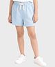 Charm n Cherish Cotton Knit Solid Shorts - Baby Blue