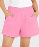 Charm n Cherish Cotton Knit Solid Shorts - Pink