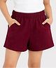 Charm n Cherish Cotton Knit Solid Shorts - Brown