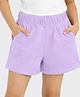 Charm n Cherish Cotton Knit Solid Shorts - Lavender
