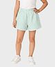 Charm n Cherish Cotton Knit Solid Shorts - Green