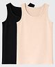 Charm n Cherish Cotton Knit Pack Of 2 Sleeveless Solid Tank Tops - Multi Colour