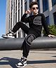 Ollington St. Looper Cotton Knit Full Sleeves Winter Wear Suits With Patch Pocket  - Black