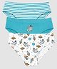 Charm n Cherish Cotton Knit Pack Of 3 Space Theme Printed & Striped Briefs - Multi Colour