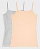 Charm n Cherish Cotton Knit Pack Of 2 Sleeveless Solid Camisoles - Grey & Beige