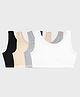 Charm n Cherish Cotton Knit Pack Of 4 Sleeveless Solid Bras - Black White Grey & Beige