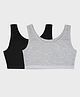 Charm n Cherish Cotton Knit Pack Of 2 Sleeveless Solid Bras - Black & Grey