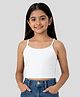Charm n Cherish Cotton Knit Sleeveless Solid Crop Camisole - White