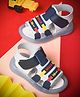 KATS Belle Text Detailed Velcro Closure LED Sandals - Light Blue