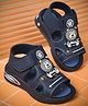 KATS Bear Applique Detailed Velcro Closure Musical Sandals -  Navy Blue