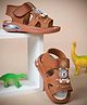 KATS Bear Applique Detailed Velcro Closure Musical Sandals -  Tan