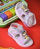 KATS Animal Applique Detailed Velcro Closure Musical Sandals - Peach & Lilac
