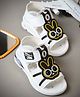 KATS Bunny Applique Detailed Velcro Closure Musical Sandals - White
