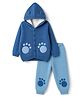 Babyhug Knit Full Sleeves Hooded Sweater Set With Paw Patch - Blue