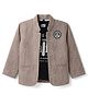 Dapper Dudes Woven Full Sleeves Numbers Printed Blazer With Typographic Tee - Olive Green
