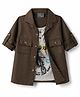 Dapper Dudes Cotton Woven Shirt Full Sleeves Solid with Attached Tee Brown 8-9 Years