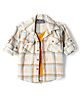 Dapper Dudes Cotton Woven Shirt Full Sleeves Checked with Attached Tee 1 Mustard 5-6 Years