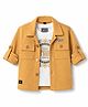 Dapper Dudes Cotton Knit Shirt with Printed Tee Khaki 2-3 Years