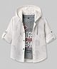Dapper Dudes Cotton Woven Hooded Shirt with Printed Circles Grey 12-24 Months