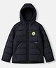 Pine Kids Woven Padded/Quilted/ Winter Jacket with Full Sleeves, Badge Patch and NYC Print in Navy Blue for 4-5 Years