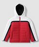 Pine Kids Woven Hoodie Jacket with Full Sleeves in Red